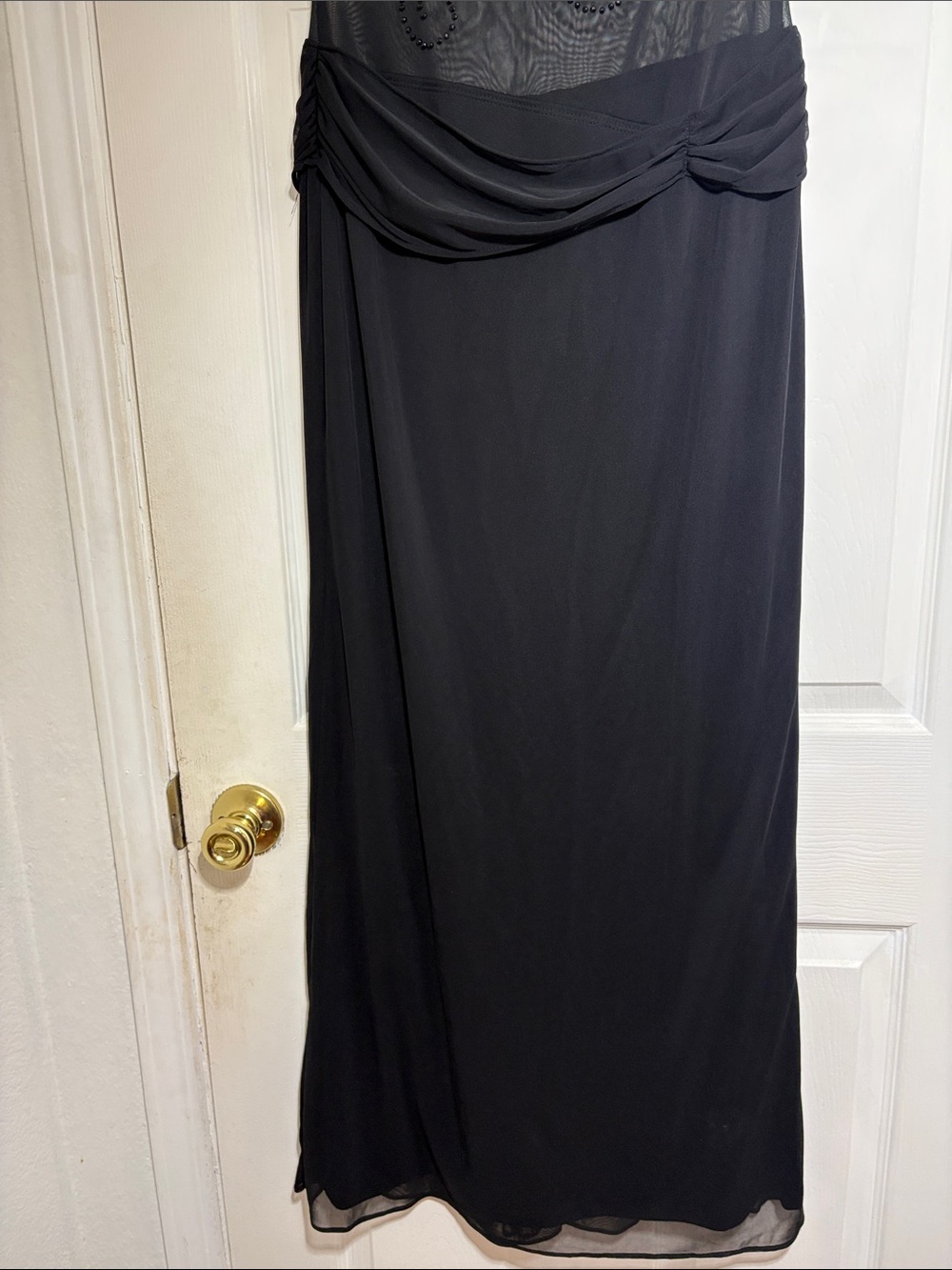 Rampage Black Beaded Sheer Bodice Maxi Dress - Picture 9 of 16